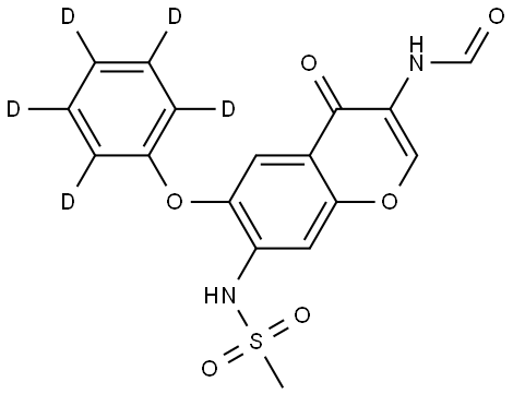 N-{7-methanesulfonamido-4-oxo-6-[(2,3,4,5,6-2H?)phenoxy]-4H-chromen-3-yl}formamide Struktur