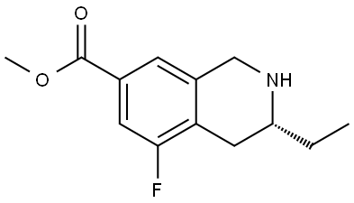 Methyl (R)-3-ethyl-5-fluoro-1,2,3,4-tetrahydroisoquinoline-7-carboxylate Struktur
