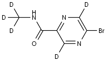 5-bromo-N-(methyl-d3)pyrazine-3,6-d2-2-carboxamide Struktur