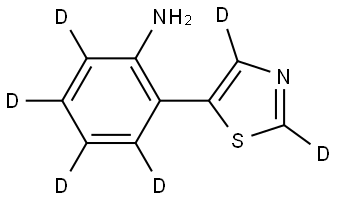 2-(thiazol-5-yl-d2)benzen-3,4,5,6-d4-amine Struktur