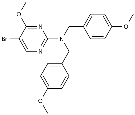 5-Bromo-4-methoxy-N,N-bis[(4-methoxyphenyl)methyl]-2-pyrimidinamine Struktur