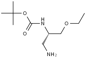 tert-butyl N-[(1S)-1-(aminomethyl)-2-ethoxy-ethyl]carbamate Struktur