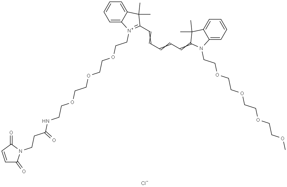 N-(m-PEG4)-N'-(PEG3-Mal)-Cy5 Struktur