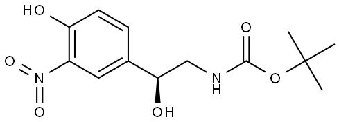 tert-butyl N-[(2S)-2-hydroxy-2-(4-hydroxy-3-nitro-phenyl)ethyl]carbamate Struktur