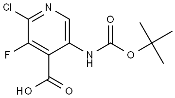 5-((tert-Butoxycarbonyl)amino)-2-chloro-3-fluoroisonicotinic acid Struktur