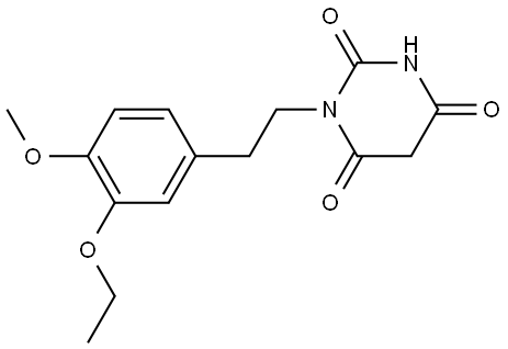 1-[2-(3-ethoxy-4-methoxy-phenyl)-ethyl]-pyrimidine-2,4,6-trione Struktur