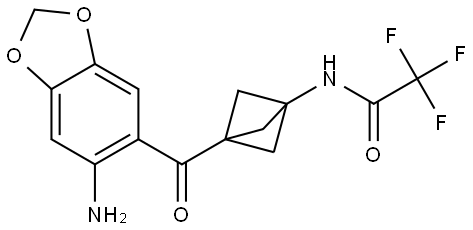 Acetamide, N-[3-[(6-amino-1,3-benzodioxol-5-yl)carbonyl]bicyclo[1.1.1]pent-1-yl]-2,2,2-trifluoro- Struktur