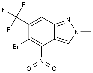 5-Bromo-2-methyl-4-nitro-6-(trifluoromethyl)-2H-indazole Struktur
