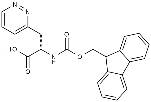 (S)-2-((((9H-Fluoren-9-yl)methoxy)carbonyl)amino)-3-(pyridazin-3-yl)propanoic acid Struktur