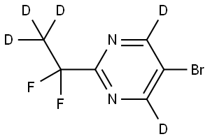 5-bromo-2-(1,1-difluoroethyl-2,2,2-d3)pyrimidine-4,6-d2 Struktur