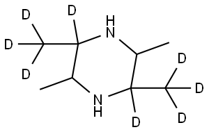 2,5-dimethyl-3,6-bis(methyl-d3)piperazine-3,6-d2 Struktur