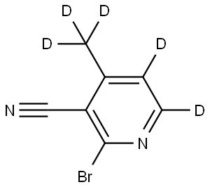 2-bromo-4-(methyl-d3)nicotinonitrile-5,6-d2 Struktur
