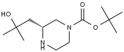 tert-butyl (3R)-3-(2-hydroxy-2-methyl-propyl)piperazine-1-carboxylate Struktur