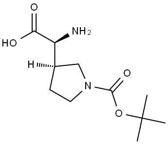 (2S)-2-amino-2-[(3R)-1-tert-butoxycarbonylpyrrolidin-3-yl]acetic acid Struktur