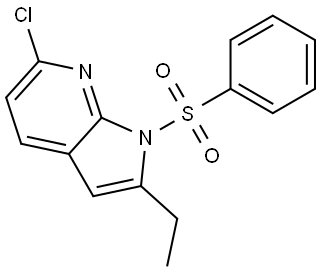 1-(benzenesulfonyl)-6-chloro-2-ethyl-pyrrolo[2,3-b]pyridine Structure