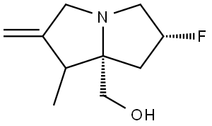 ((6R,7aS)-6-Fluoro-1-methyl-2-methylenehexahydro-1H-pyrrolizin-7a-yl)methanol Struktur
