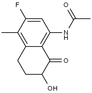 Acetamide, N-(3-fluoro-5,6,7,8-tetrahydro-7-hydroxy-4-methyl-8-oxo-1-naphthalenyl)- Struktur