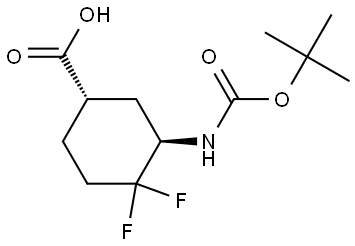 (1S,3R)-3-((tert-Butoxycarbonyl)amino)-4,4-difluorocyclohexane-1-carboxylic acid Struktur