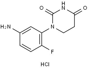 1-(5-Amino-2-fluorophenyl)dihydropyrimidine-2,4(1H,3H)-dione hydrochloride Struktur