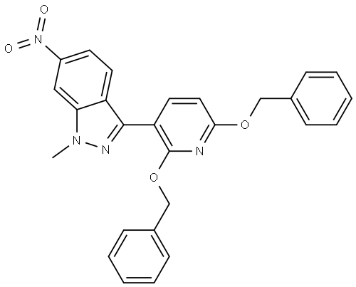 1H-Indazole, 3-[2,6-bis(phenylmethoxy)-3-pyridinyl]-1-methyl-6-nitro- Struktur