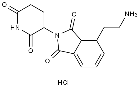 1H-Isoindole-1,3(2H)-dione, 4-(2-aminoethyl)-2-(2,6-dioxo-3-piperidinyl)-, hydrochloride (1:1) Struktur