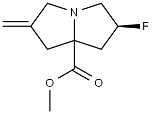 Methyl (2S)-2-fluoro-6-methylenetetrahydro-1H-pyrrolizine-7a(5H)-carboxylate Struktur
