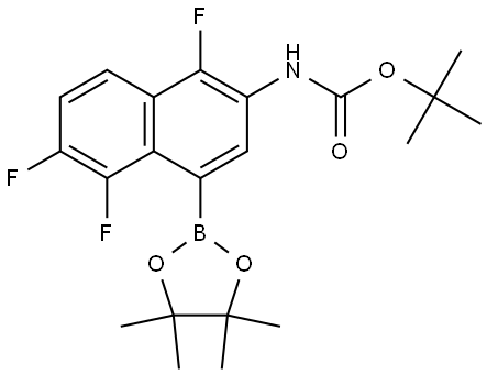 tert-Butyl (1,5,6-trifluoro-4-(4,4,5,5-tetramethyl-1,3,2-dioxaborolan-2-yl)naphthalen-2-yl)carbamate Struktur