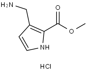 1H-Pyrrole-2-carboxylic acid, 3-(aminomethyl)-, methyl ester, hydrochloride (1:1) Struktur