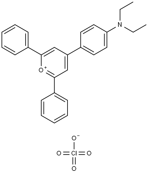 4-(4-(DIETHYLAMINO)PHENYL)-2,6-DIPHENYLPYRYLIUM PERCHLORATE Struktur
