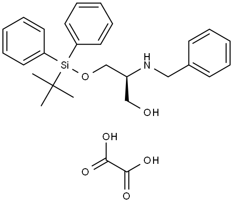 (2S)-2-(benzylamino)-3-[tert-butyl(diphenyl)silyl]oxy-propan-1-ol oxalic acid Struktur