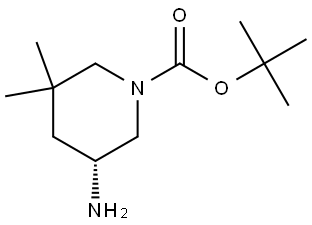 tert-butyl (5R)-5-amino-3,3-dimethyl-piperidine-1-carboxylate Struktur