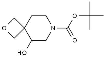 tert-Butyl 5-hydroxy-2-oxa-7-azaspiro[3.5]nonane-7-carboxylate Struktur