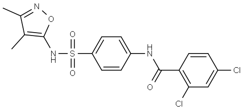 2,4-DICHLORO-N-(4-(((3,4-DIMETHYL-5-ISOXAZOLYL)AMINO)SULFONYL)PHENYL)BENZAMIDE Struktur