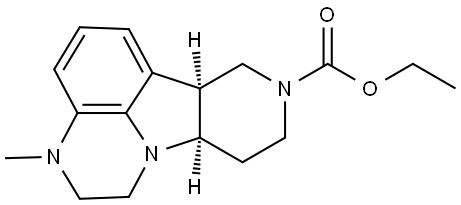 ethyl (6bS,10aR)-3-methyl-2,3,6b,9,10,10a-hexahydro-1H-pyrido[3',4':4,5]pyrrolo[1,2,3-de]quinoxaline-8(7H)-carboxylate Struktur