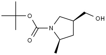 tert-Butyl (2R,4S)-4-(hydroxymethyl)-2-methylpyrrolidine-1-carboxylate Struktur