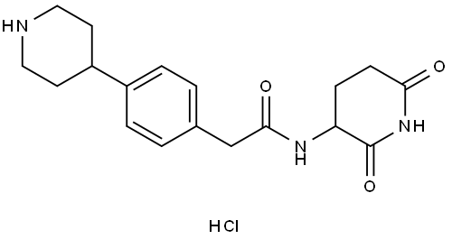 N-(2,6-dioxopiperidin-3-yl)-2-(4-(piperidin-4-yl)phenyl)acetamide hydrochloride Struktur