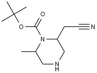 tert-Butyl 2-(cyanomethyl)-6-methylpiperazine-1-carboxylate Struktur
