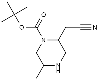 tert-Butyl 2-(cyanomethyl)-5-methylpiperazine-1-carboxylate Struktur