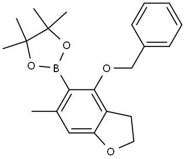 2-(4-(Benzyloxy)-6-methyl-2,3-dihydrobenzofuran-5-yl)-4,4,5,5-tetramethyl-1,3,2-dioxaborolane Struktur