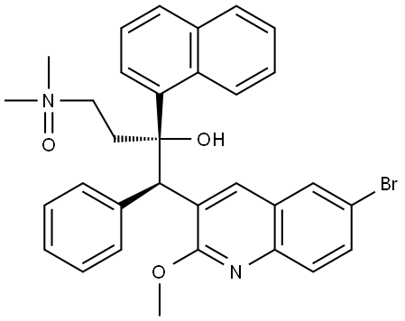 (3S,4R)-4-(6-Bromo-2-methoxyquinolin-3-yl)-3-hydroxy-N,N-dimethyl-3-(naphthalen-1-yl)-4-phenylbutan-1-amine oxide (Bedaquiline Impurity) Struktur