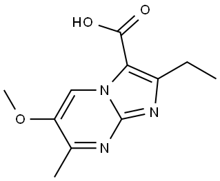 Imidazo[1,2-a]pyrimidine-3-carboxylic acid, 2-ethyl-6-methoxy-7-methyl- Struktur