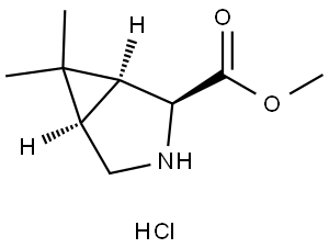 Methyl (1S,2S,5R)-6,6-dimethyl-3-azabicyclo[3.1.0]hexane-2-carboxylate hydrochloride Struktur