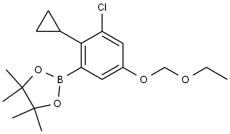 3-Chloro-2-cyclopropyl-5-(ethoxymethoxy)phenylboronic Acid Pinacol Ester Struktur