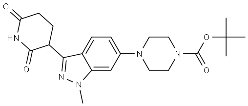 tert-butyl 4-(3-(2,6-dioxopiperidin-3-yl)-1-methyl-1H-indazol-6-yl)piperazine-1-carboxylate Struktur