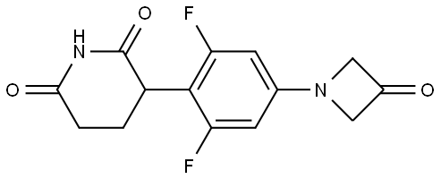 2,6-Piperidinedione, 3-[2,6-difluoro-4-(3-oxo-1-azetidinyl)phenyl]- Struktur