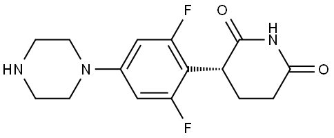 (R)-3-(2,6-Difluoro-4-(piperazin-1-yl)phenyl)piperidine-2,6-dione Struktur