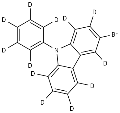 9H-Carbazole-1,2,3,4,5,7,8-d7, 6-bromo-9-phenyl-d5 Struktur