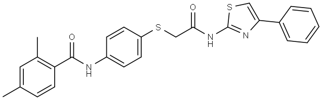 Benzamide, 2,4-dimethyl-N-[4-[[2-oxo-2-[(4-phenyl-2-thiazolyl)amino]ethyl]thio]phenyl]- Struktur