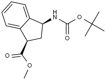 methyl cis-3-(tert-butoxycarbonylamino)indane-1-carboxylate Struktur