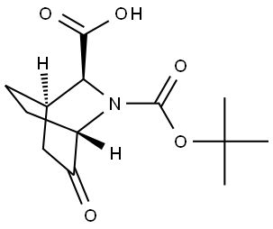 (1S,3S,4R)-2-tert-butoxycarbonyl-6-oxo-2-azabicyclo[2.2.2]octane-3-carboxylic acid Struktur